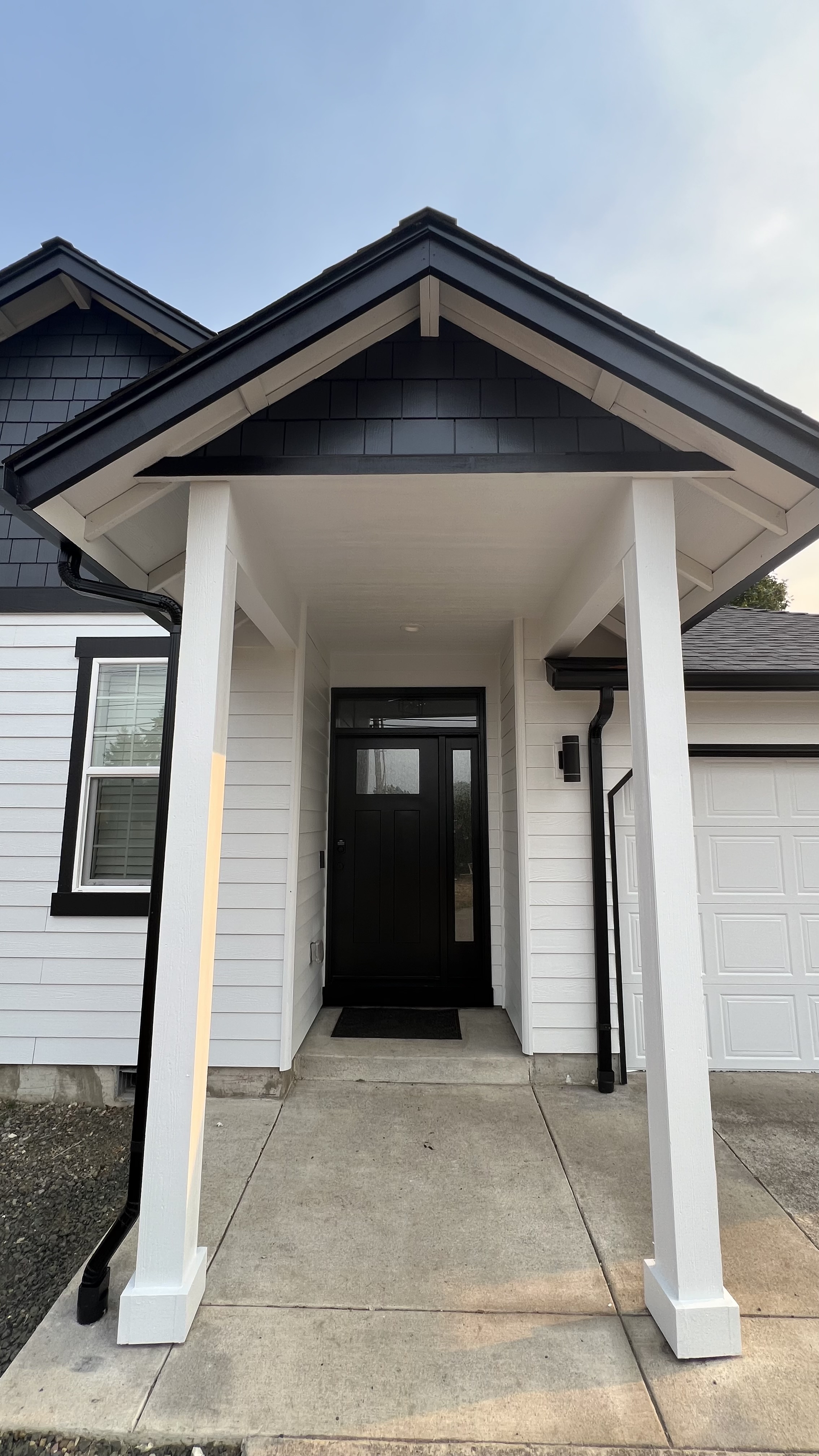 Home addition exterior showing windows
