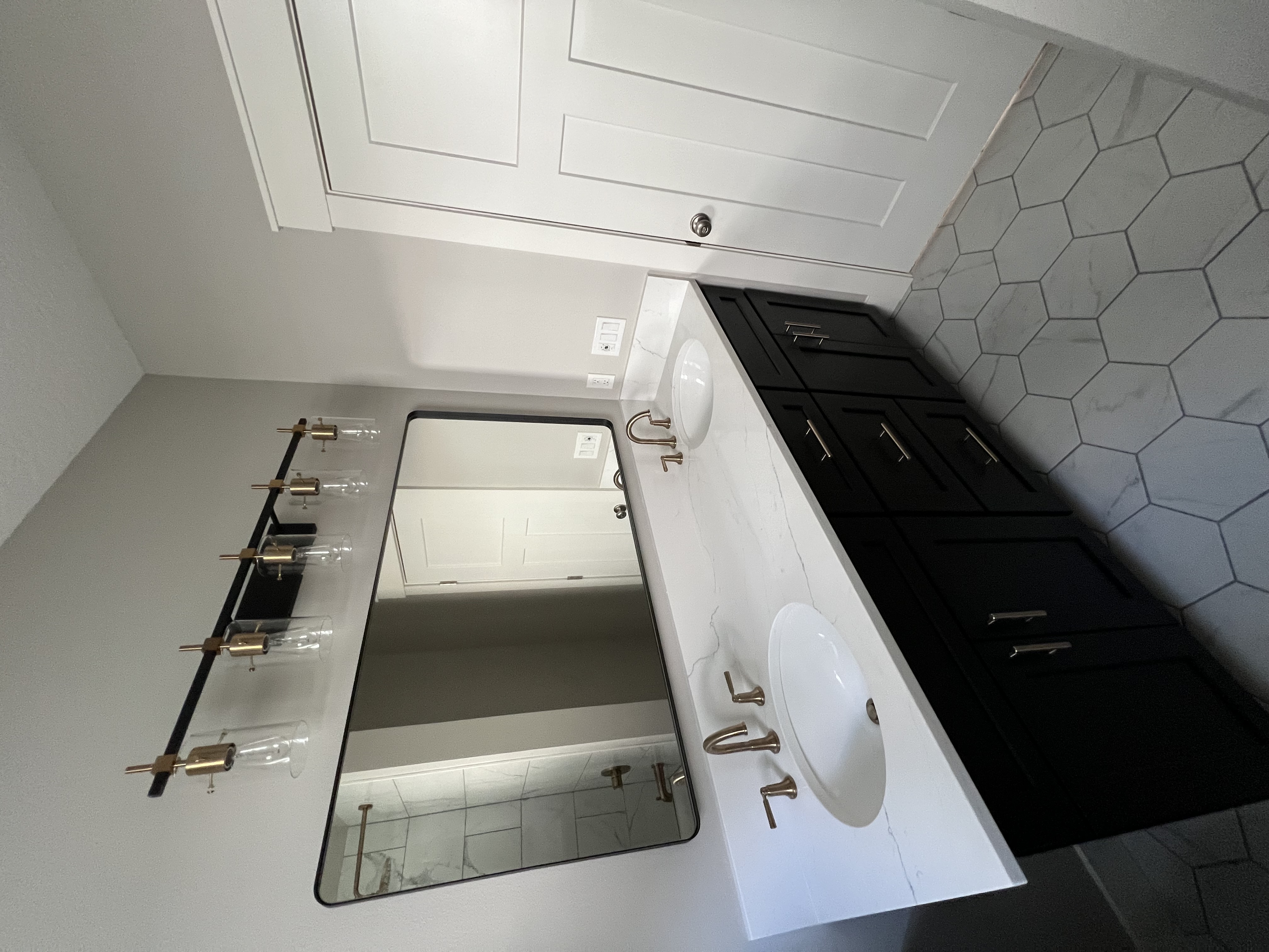 Double bathroom remodel finished space