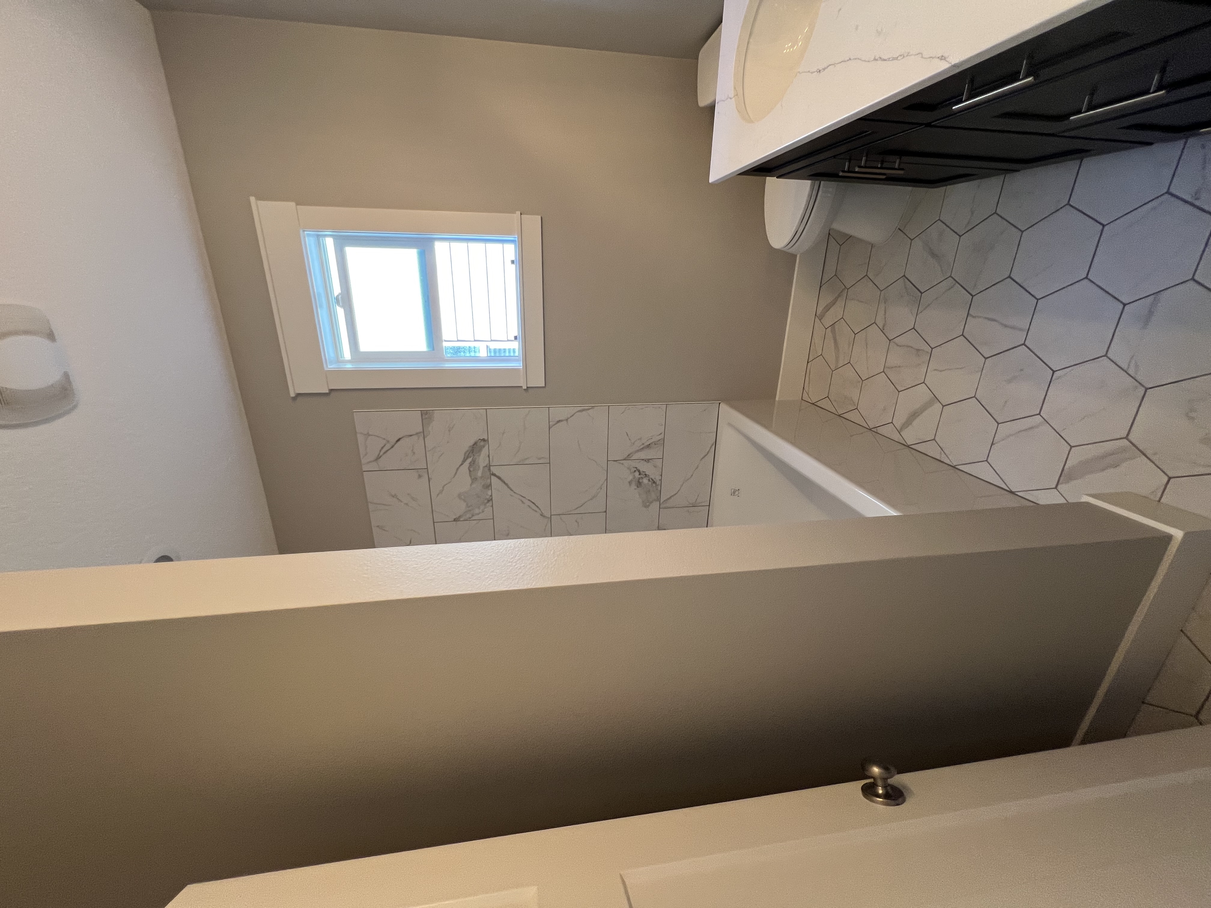 Double bathroom remodel vanity detail