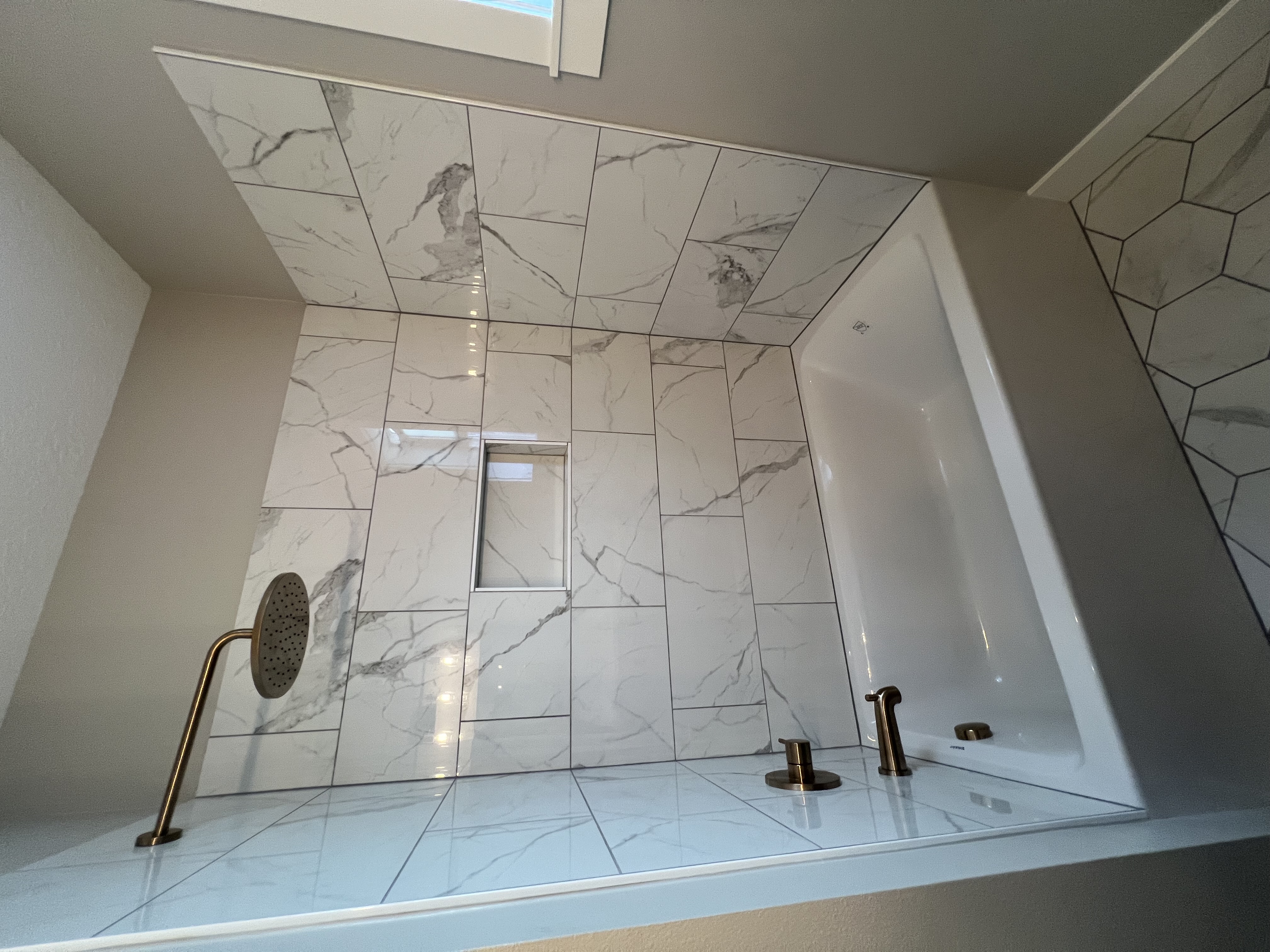 Double bathroom remodel finished space